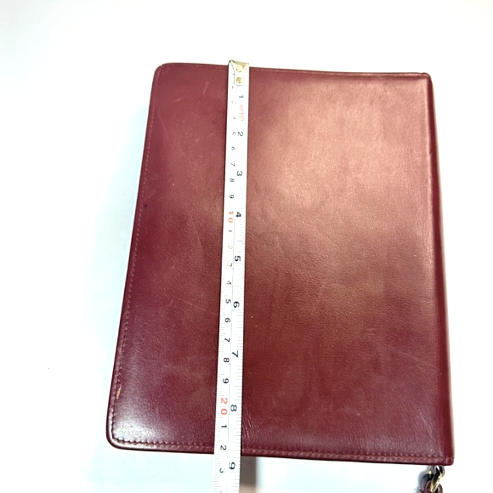 Cartier Authentic Burgundy Leather Clutch Wristlet with Gold Accents - Picture 16 of 16